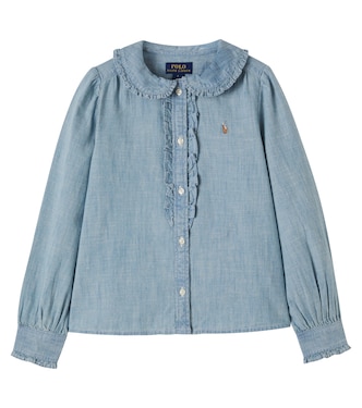 Ruffled cotton chambray blouse | Polo Ralph Lauren Kids