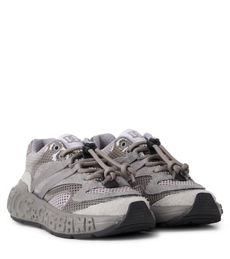 DG suede-trimmed sneakers | Dolce&Gabbana Kids