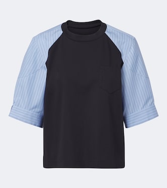 Striped cotton T-shirt | Sacai