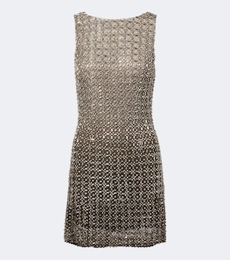 Gilded crystal-embellished minidress | Là Fuori