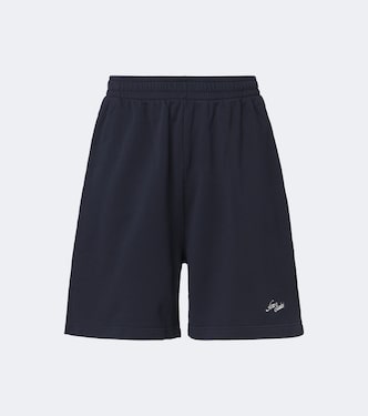 Logo embroidered cotton fleece shorts | Acne Studios