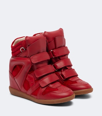 Beckett leather and suede wedge sneakers  | Isabel Marant