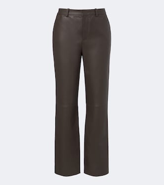 Leather straight pants | Vince