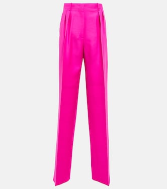 Pantalon droit en crêpe de laine et soie | Valentino