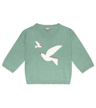 Intarsia cotton sweater | Il Gufo