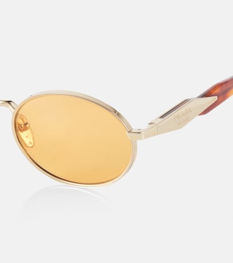 小物 PRADA titanium oval sunglasses brown Oval sunglasses in brown - Prada | Mytheresa