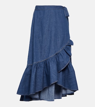 Ruffled cotton chambray wrap skirt | Polo Ralph Lauren