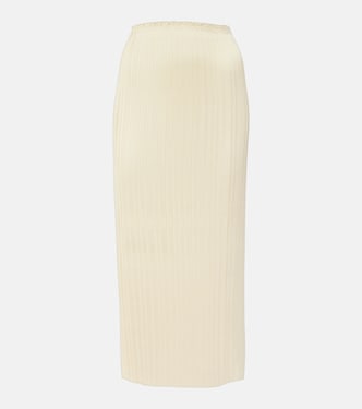 Pleated satin midi skirt | Vince