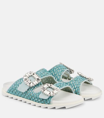 Slidy Viv' crystal-embellished sandals | Roger Vivier