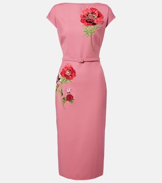 Robe midi à fleurs | Oscar de la Renta