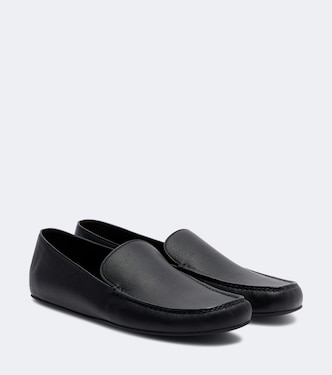 Leo leather slip-on shoes | The Row