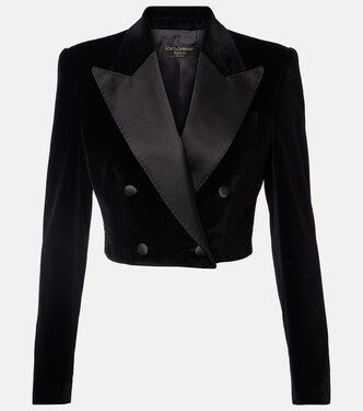 Cropped cotton-blend velvet blazer | Dolce&Gabbana