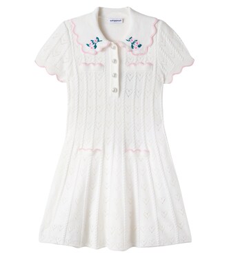 Embroidered pointelle dress | Self-Portrait Kids