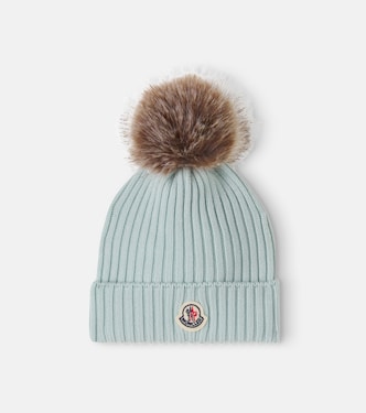Logo ribbed-knit virgin wool beanie | Moncler Enfant