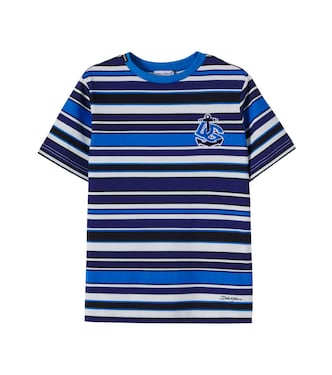 Appliqué striped cotton jersey T-shirt | Dolce&Gabbana Kids