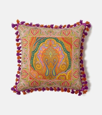 Pegaso paisley cotton cushion | Etro