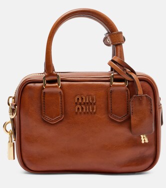 Arcadie Small leather tote bag | Miu Miu