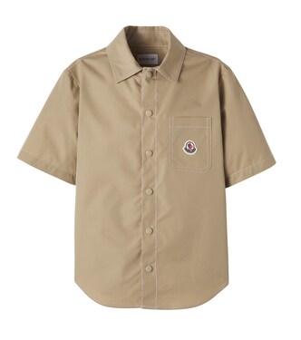 Logo cotton-blend poplin shirt | Moncler Enfant