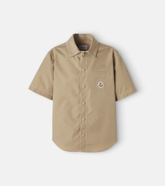 Logo cotton-blend poplin shirt | Moncler Enfant