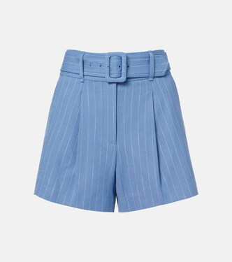 Piper striped linen-blend shorts | Veronica Beard