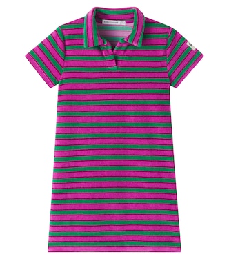 Striped cotton-blend terry polo dress | Bobo Choses