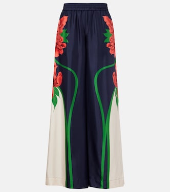 Floral silk palazzo pants | La DoubleJ