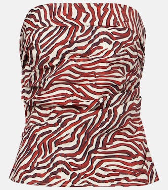 White Label Maisy printed cotton-blend tube top | Proenza Schouler