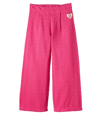 Crochet cotton wide-leg pants | Mini Rodini