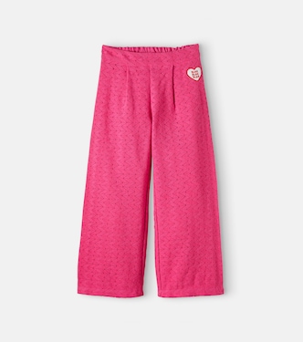Crochet cotton wide-leg pants | Mini Rodini