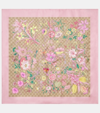 Tuch GG Gucci Flora aus Seiden-Twill | Gucci