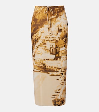 Porta printed mesh maxi skirt | Staud