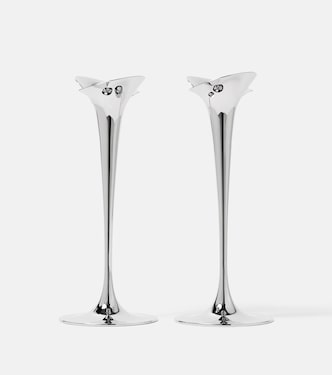 Bloom Large set of 2 stainless steel candle holders by Helle Damkjær | Georg Jensen