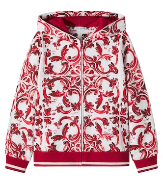 Bedruckte Kapuzenjacke aus Baumwolle | Dolce&Gabbana Kids