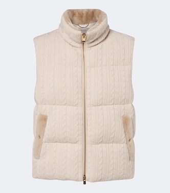 Cable-knit cashmere puffer vest | Agnona