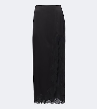 Jupe longe en soie à dentelle | Valentino