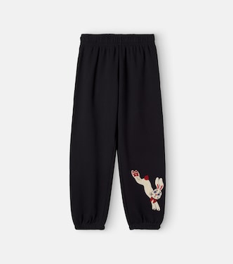 Patch-appliqué cotton sweatpants | Mini Rodini