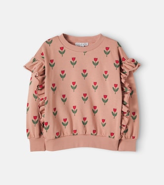 Ruffled floral cotton jersey sweatshirt | Emile et Ida