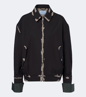Houndstooth devoré cotton blouson jacket | Prada