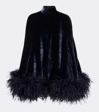 Vegas feather-trimmed velvet minidress | Taller Marmo