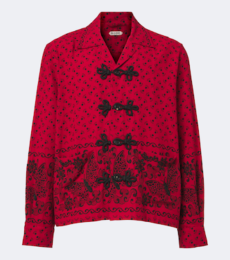 Beaded Kerchief printed cotton flannel shirt | Bode