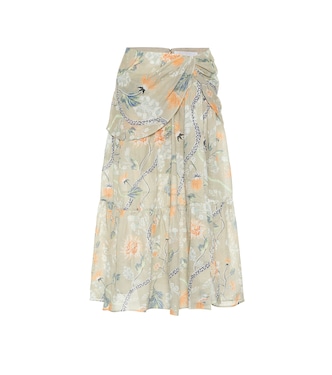 Floral ramie midi skirt | Chloé
