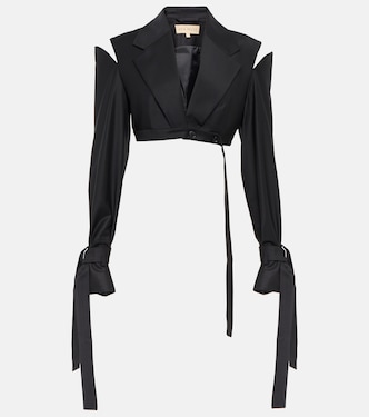 Xylo cutout cropped wool-blend blazer | Aya Muse