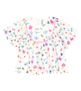 Floral-print cotton top | Il Gufo