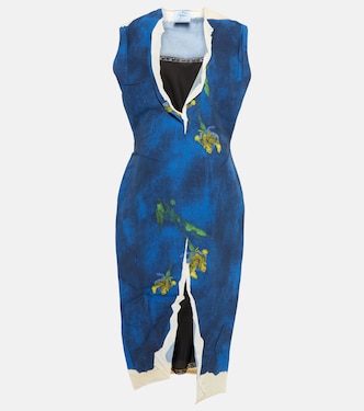 Printed technical midi dress | Prada