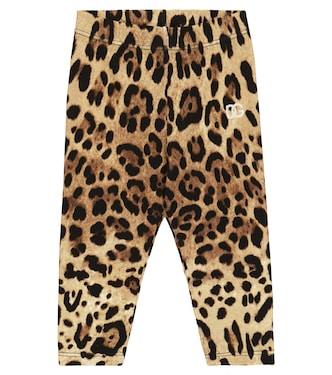 Baby leopard-print cotton-blend leggings | Dolce&Gabbana Kids