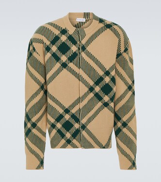 Burberry Check wool-blend cardigan | Burberry
