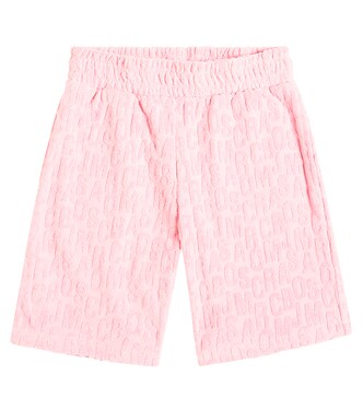 Monogram jacquard cotton-blend terry shorts | Marc Jacobs Kids