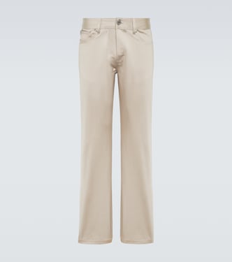 Cotton satin straight pants | Ami Paris