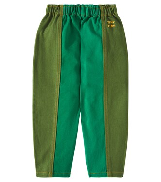 Colorblocked cotton wide-leg pants | Tinycottons