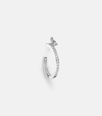 Serti Sur Vide 18kt white gold single hoop earring with diamonds | Repossi